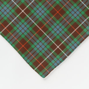 Fraser Clan Brown en Bright Green Hunting Tartan Fleece Deken