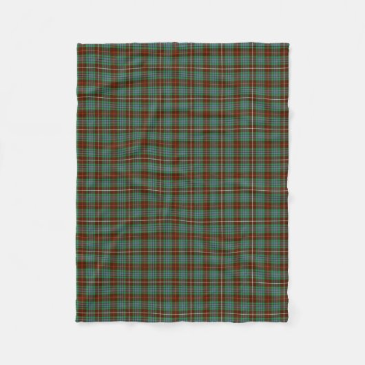 Fraser Clan Bruin en Helder Groen Jacht Tartan Fleece Deken (Voorkant)