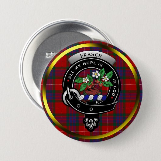 Fraser Clan Buttonnen Ronde Button 7,6 Cm (Voorkant /achterkant)