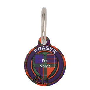 Fraser clan Pset Scottish tartan Huisdierpenning