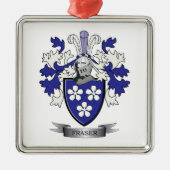 Fraser Family Crest Coat of Arms Metalen Ornament (Voorkant)