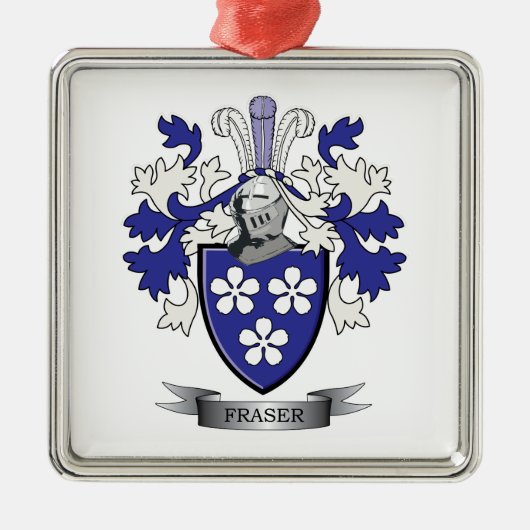 Fraser Family Crest Coat of Arms Metalen Ornament (Voorkant)