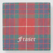 Fraser, Fraser Scottish Tartan, Fraser Clan, Frase Stenen Onderzetter (Voorkant)