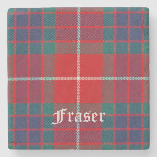 Fraser, Fraser Scottish Tartan, Fraser Clan, Frase Stenen Onderzetter