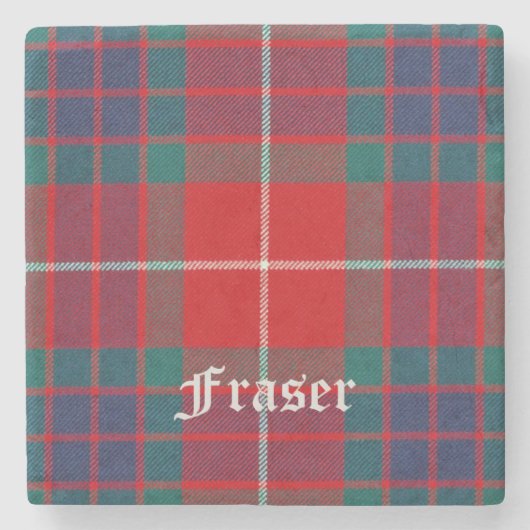 Fraser, Fraser Scottish Tartan, Fraser Clan, Frase Stenen Onderzetter (Voorkant)