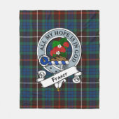 Fraser Hunting Ancient Clan Badge Tartan Pset Fleece Deken (Voorkant)