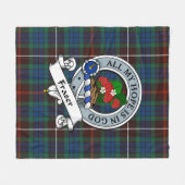 Fraser Hunting Ancient Clan Badge Tartan Pset Fleece Deken (Voorkant (Horizontaal))