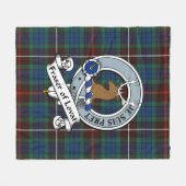 Fraser Hunting Ancient of Lovat Clan Badge Tartan Fleece Deken (Voorkant (Horizontaal))