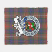 Fraser Hunting Modern Clan badge Tartan Pset Fleece Deken (Voorkant (Horizontaal))