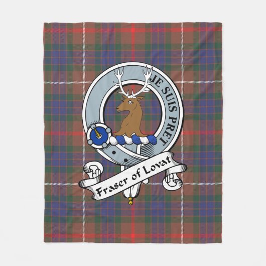 Fraser Hunting Modern of Lovat Clan badge Clan Bad Fleece Deken (Voorkant)