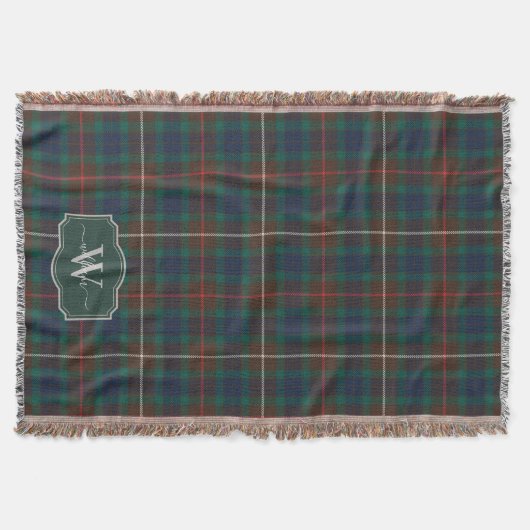 Fraser Hunting Tartan Schotse Clan Plaid Monogram Deken (Voorkant)