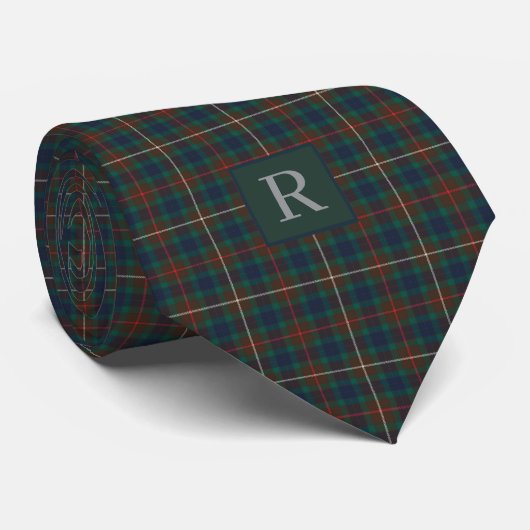 Fraser Hunting Tartan Schotse Clan Plaid Monogram Stropdas (Opgerold)