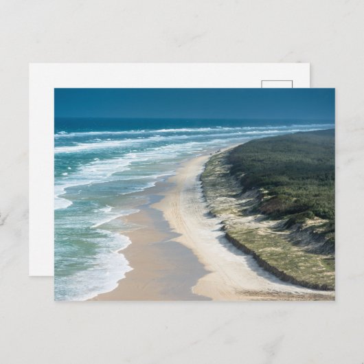 Fraser Island 75 mijl strand aerial uitzicht. Aust Briefkaart (Voorkant / Achterkant)