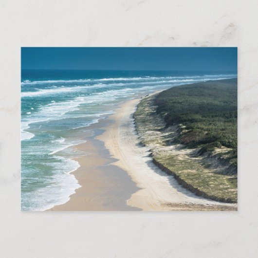 Fraser Island 75 mijl strand aerial uitzicht. Aust Briefkaart (Voorkant)