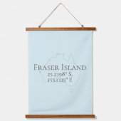 Fraser Island Australia Latitude & Longitude Hangend Wandkleed (Voorkant)