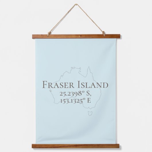 Fraser Island Australia Latitude & Longitude Hangend Wandkleed (Voorkant)