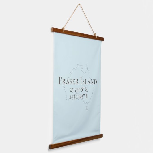 Fraser Island Australia Latitude & Longitude Hangend Wandkleed (Gebogen)
