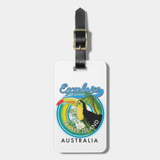 Fraser Island Australië exploratie logo Bagagelabel (Voorkant verticaal)