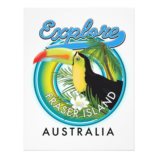 Fraser Island Australië exploratie logo Foto Afdruk (Voorkant)