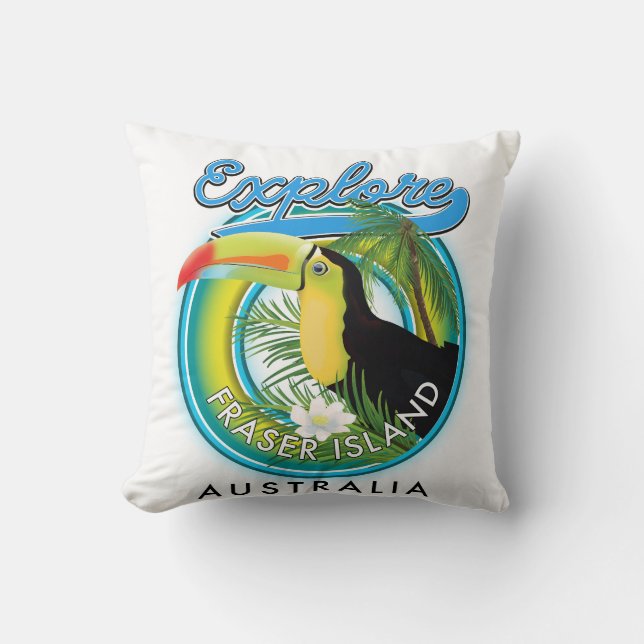 Fraser Island Australië exploratie logo Kussen (Voorkant)