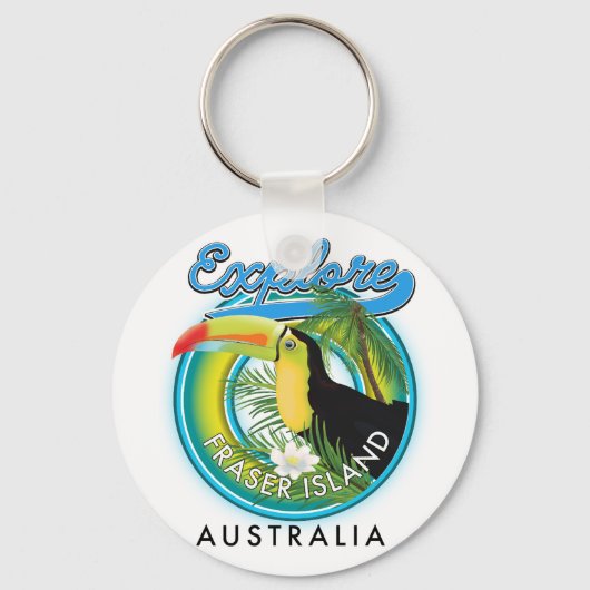Fraser Island Australië exploratie logo Sleutelhanger (Voorkant)