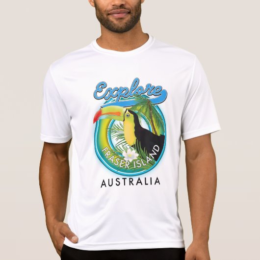 Fraser Island Australië exploratie logo T-shirt (Voorkant)
