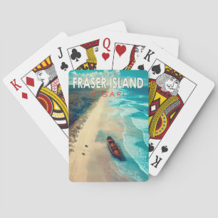 Fraser Island K'gari Australië Reis Kunst Vintage Pokerkaarten