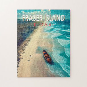 Fraser Island K'gari Australië Travel Art Vintage Legpuzzel