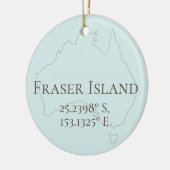 Fraser Island Latitude & Lengtegraad op maat Keramisch Ornament (Links)