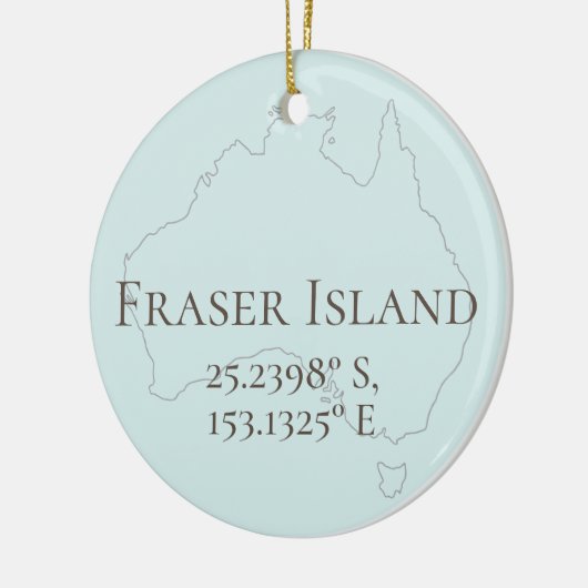 Fraser Island Latitude & Lengtegraad op maat Keramisch Ornament (Links)