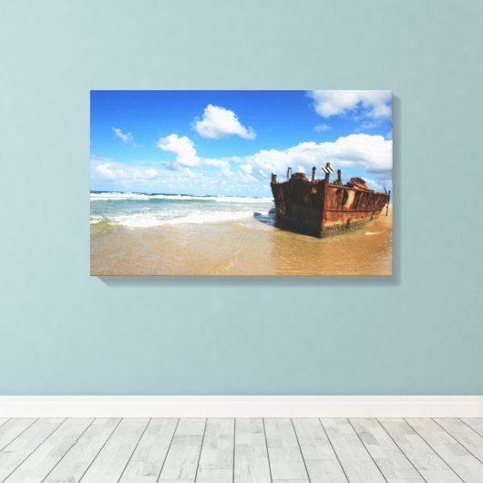 Fraser Island Shipwreck, Australië - Canvas (Insitu (Houten vloer))