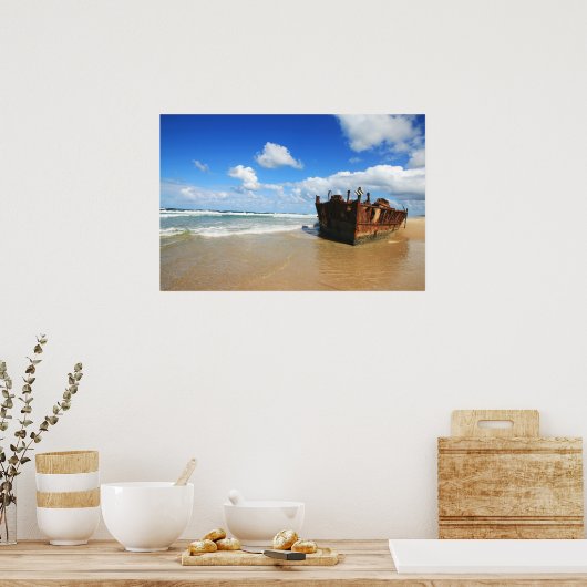 Fraser Island Shipwreck, Australië Poster (Keuken)