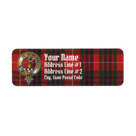 Fraser Lovat Tartan & Badge Etiket