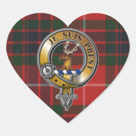 Fraser Lovat Tartan & Badge Hart Sticker