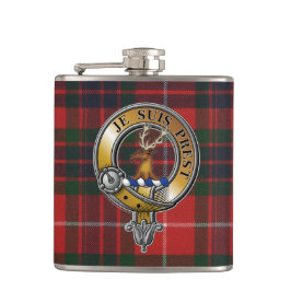 Fraser Lovat Tartan & Badge Heupfles