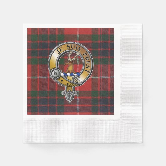 Fraser Lovat Tartan & Badge Servet (Voorkant)