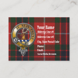 Fraser Lovat Tartan & Badge Visitekaartje