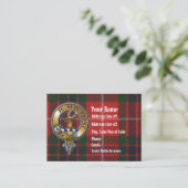 Fraser Lovat Tartan & Badge Visitekaartje (Staand voorkant)