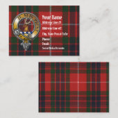 Fraser Lovat Tartan & Badge Visitekaartje (Voorkant / Achterkant)