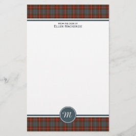 Fraser Lovat Verweerde Tartan Monogram Stationery Briefpapier