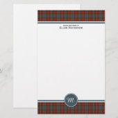 Fraser Lovat Verweerde Tartan Monogram Stationery Briefpapier (Voorkant / Achterkant)
