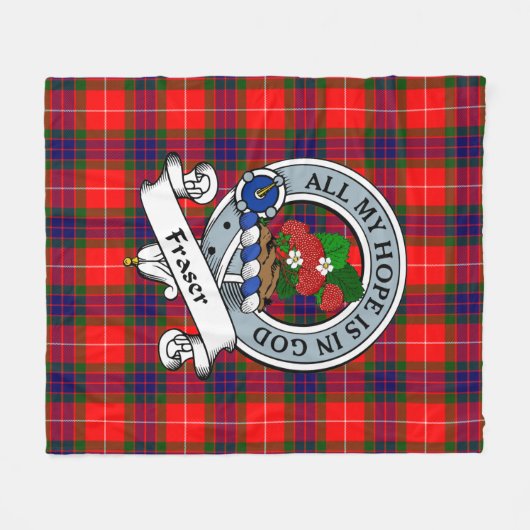 Fraser Modern Clan badge Tartan Pset Fleece Deken (Voorkant (Horizontaal))
