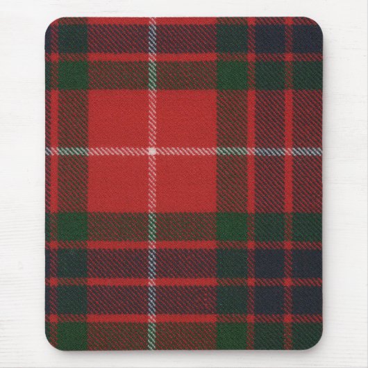 Fraser Red Modern Tartan Mousepad Muismat (Voorkant)