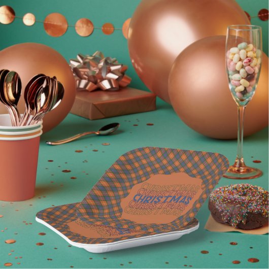  Fraser Red  Scottish Clan Tartan Christmas  Papieren Bordje (Multi)