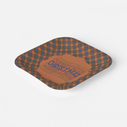  Fraser Red  Scottish Clan Tartan Christmas  Papieren Bordje (Gebogen)