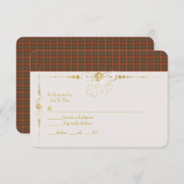 Fraser Red Weathered Original Scottish Tartan RSVP Kaartje