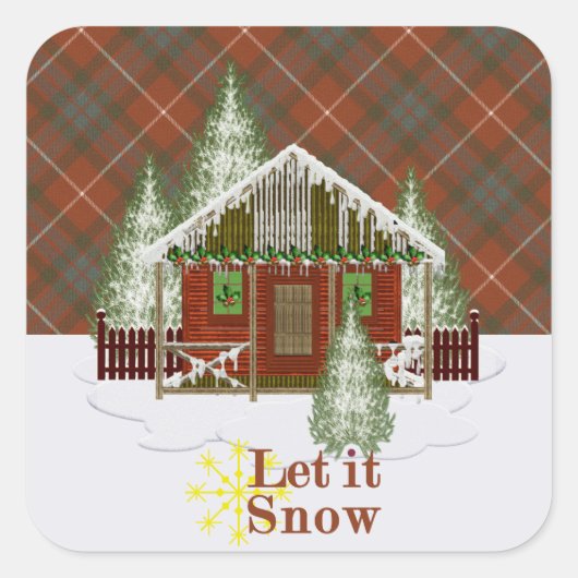 Fraser Red Weathered Original Scottish Tartan Vierkante Sticker (Voorkant)