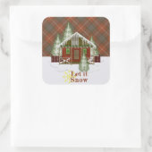 Fraser Red Weathered Original Scottish Tartan Vierkante Sticker (Tas)