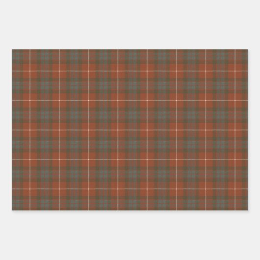 Fraser Red Weathered Scottish Tartan Inpakpapier Vel (Voorkant)