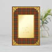 Fraser Red Weathered Tartan Gold Folie Uitnodiging (Staand Voorkant)